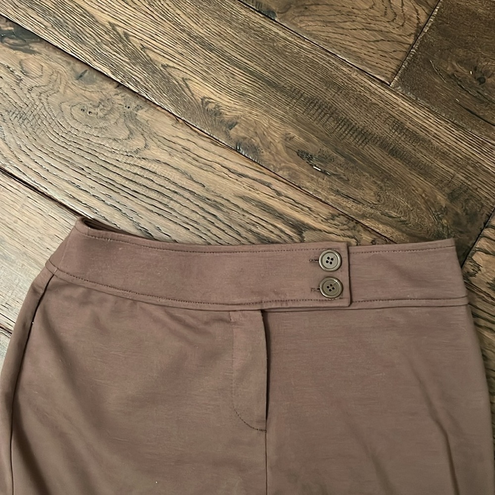 XS Tall New York and Company stretch knit wide leg pants brown - Picture 2 of 5